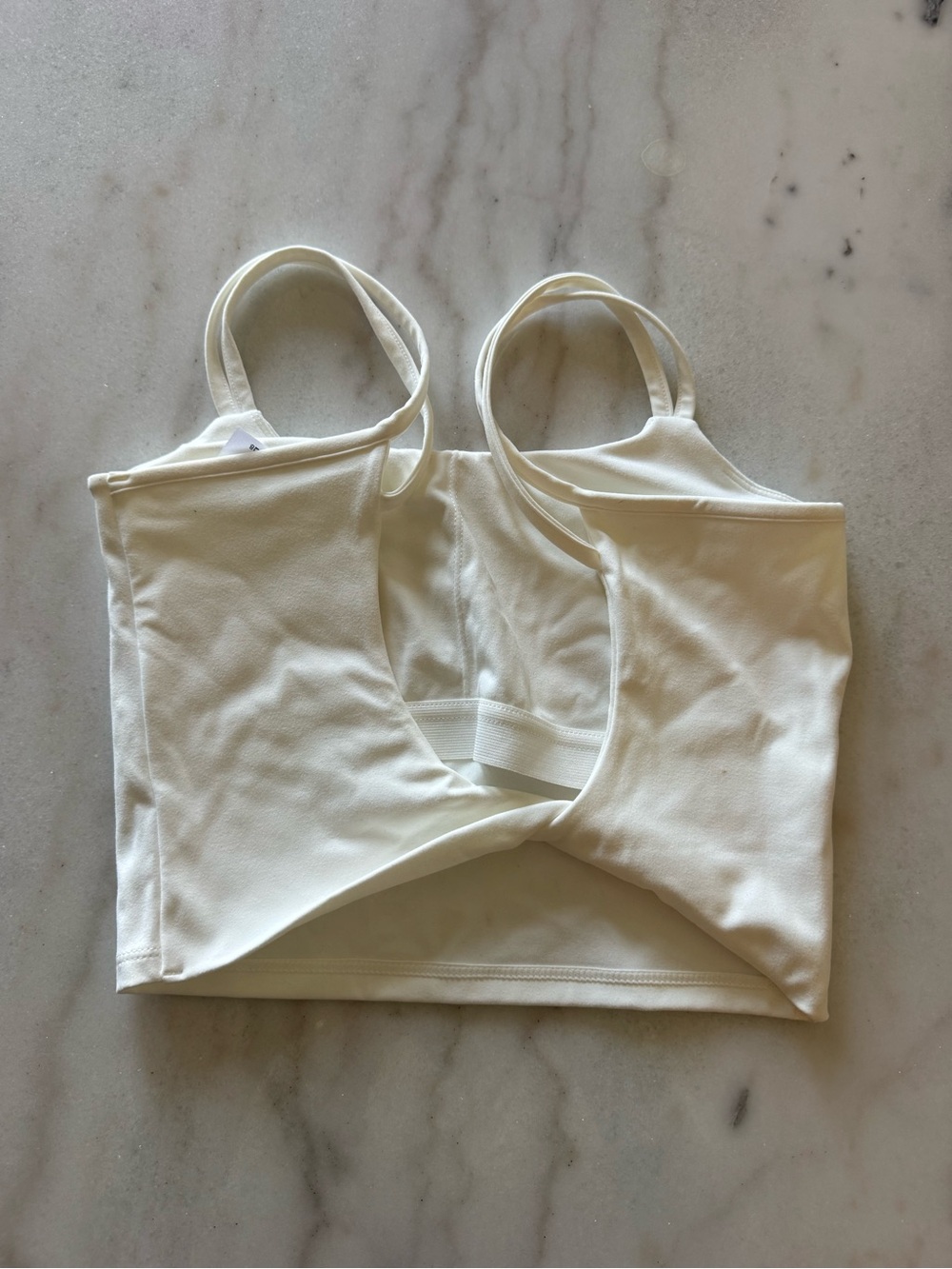 CRZ YOGA Cream Double-Strap Crop Tank - Picture 2 of 2